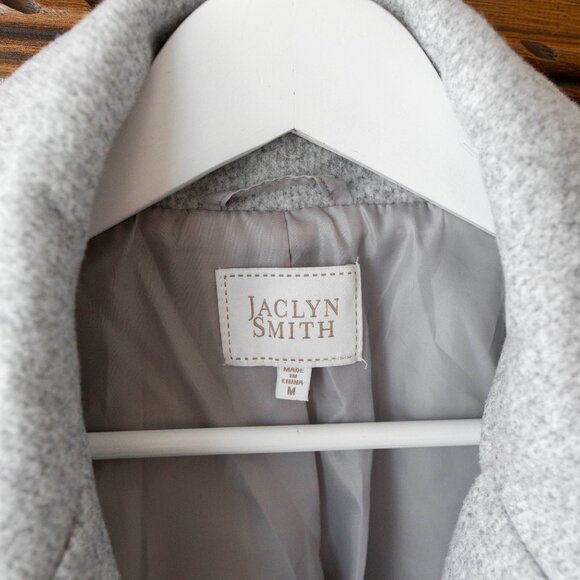 Jaclyn Smith Women’s Size Medium Light Gray Coat Moto Style Jacket Zip Pockets - Picture 3 of 6